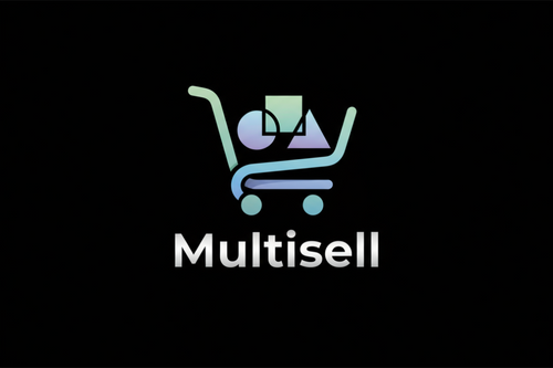 Multisell logo with emblem on black background